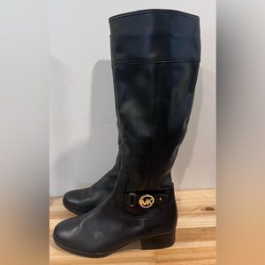 Michael Kors Black Leather Knee-High Boots